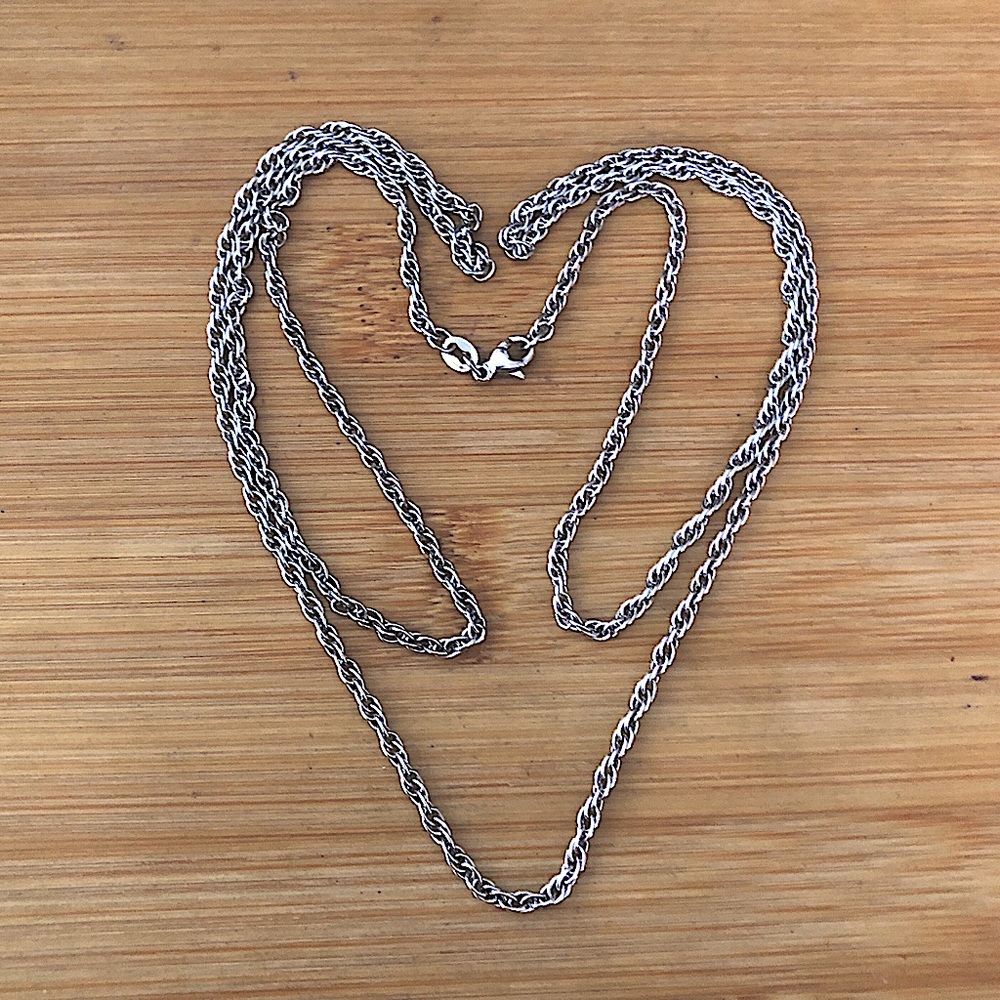 $138 30" Avery Vintage Rope Chain Sterling Silver Hallmarked JA AVERY STERLING